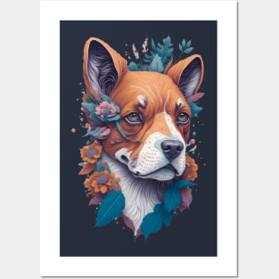 Dog season flowers Posters and Art